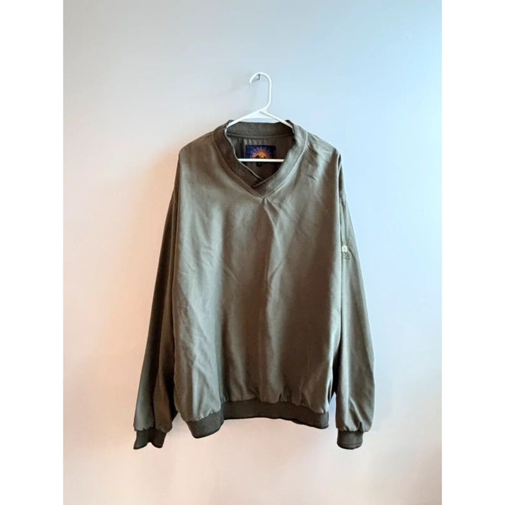Vintage Olive Green Lightweight Golf Pullover, windbreaker, retro, golf, 90s